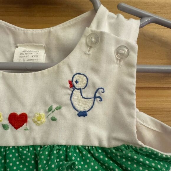 Bundle Vintage Baby Girl 3-6 Months Duck Colorful Cottagecore Dress & Bodysuit - Picture 6 of 12